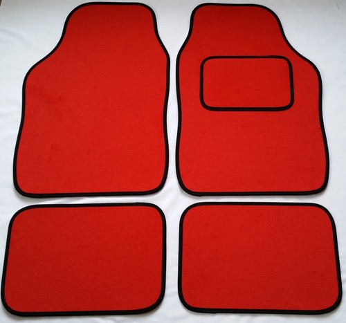 Red car mats black - black, trim