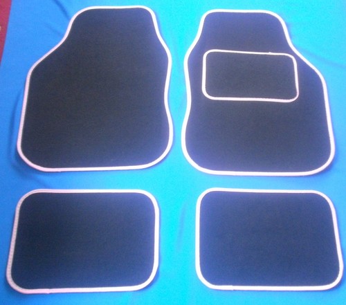 Black pink car mats - black,